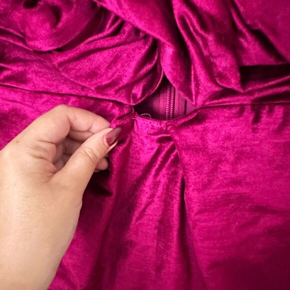 ALÉMAIS‎ Rosario Puff Sleeve Midi Dress Fuschia Pink Sz AUS 14 (US 10) - Picture 7 of 8